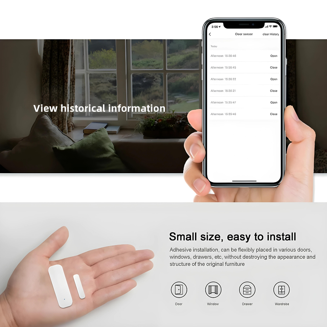 WiFi Smart Door and Window Sensor Alarm